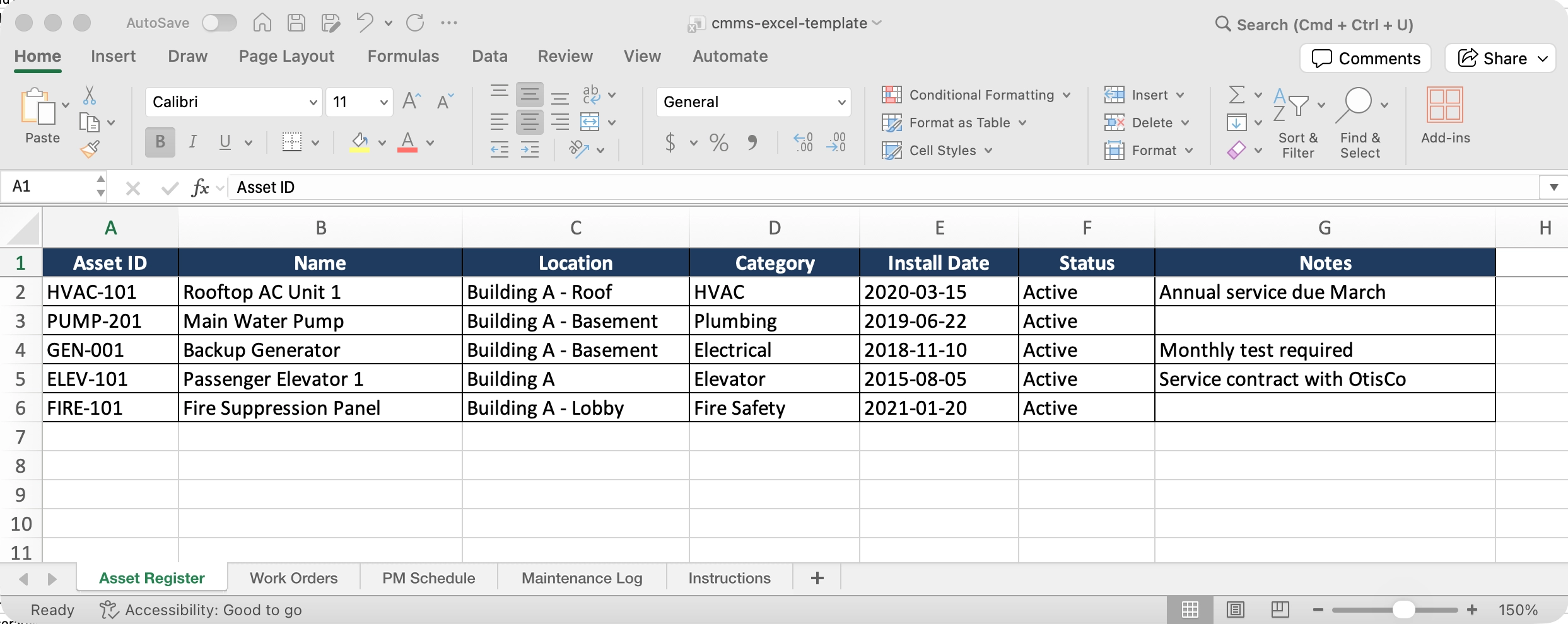 How to Build a CMMS in Excel (Free Template Included)